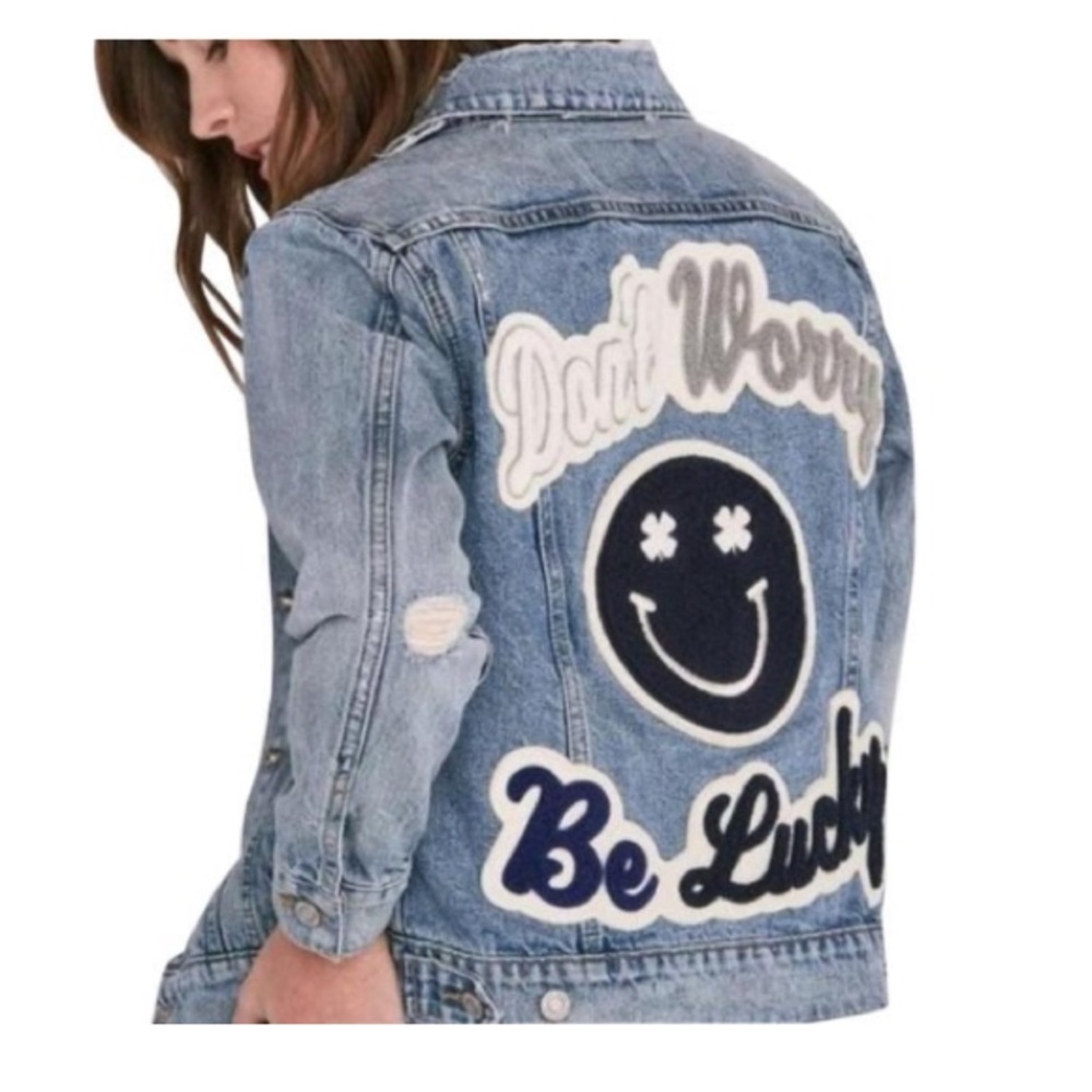 Don’t Worry Be Lucky Lucky Brand Denim Jacket